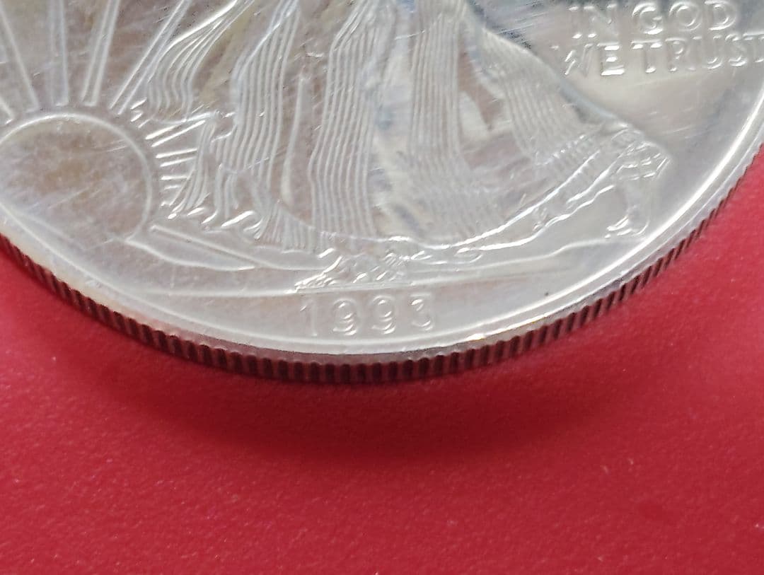 ○ 1993年 ウォーキングリバティ 1ドル イーグル銀貨 1オンス 1ドル ○