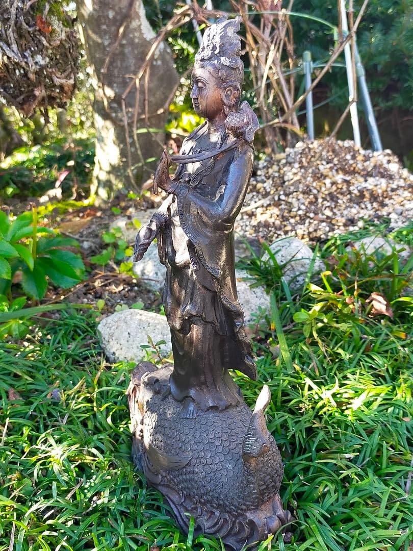 ♥仏像　銅製　観音像　330ｍｍ　観音様　骨董品　観音菩薩