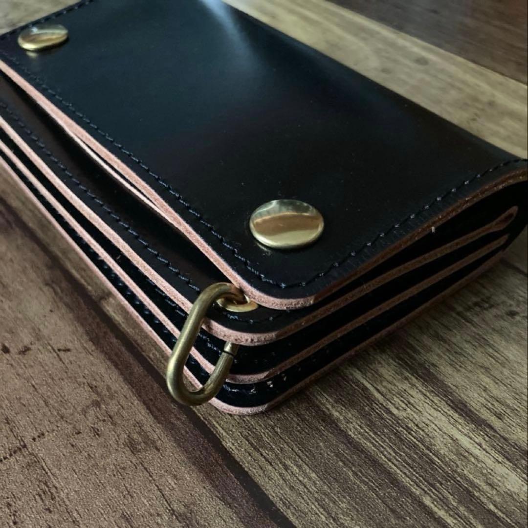 【sdr128zx】ミドルトラッカーウォレット 3層【お札を折らずに収納】