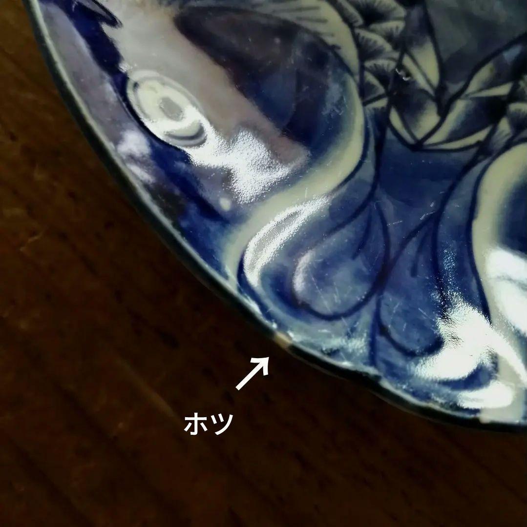 明治時代 梶原菊三郎 海老 梅 染付 魚形皿 - メルカリ