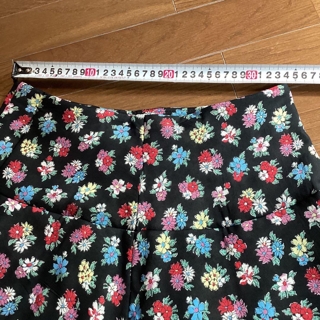 tricot フレアスカート 花柄 黒