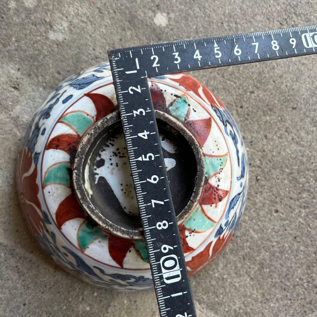 骨董 古犬山焼 赤絵 赤玉 なます皿 菓子器 獅子 中深鉢 江戸後期 金