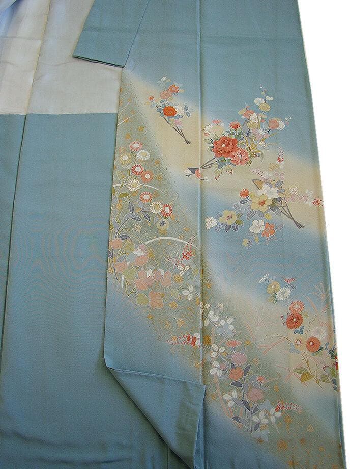 値下げ交渉OK！ロング寸 こむさでもーど 極上ちりめん地 振袖 正絹