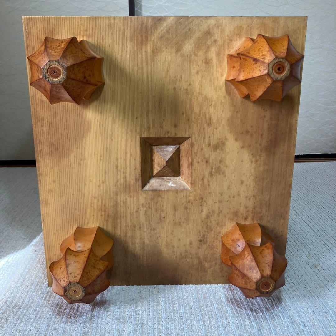 へそ　本榧　囲碁盤　碁石　脚付盤　蛤白 那智黒　はまぐり碁石　セット