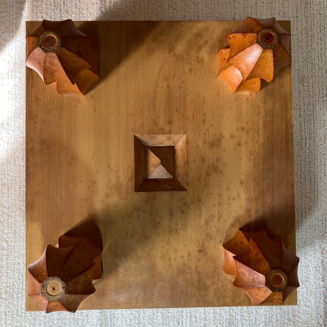 へそ　本榧　囲碁盤　碁石　脚付盤　蛤白 那智黒　はまぐり碁石　セット