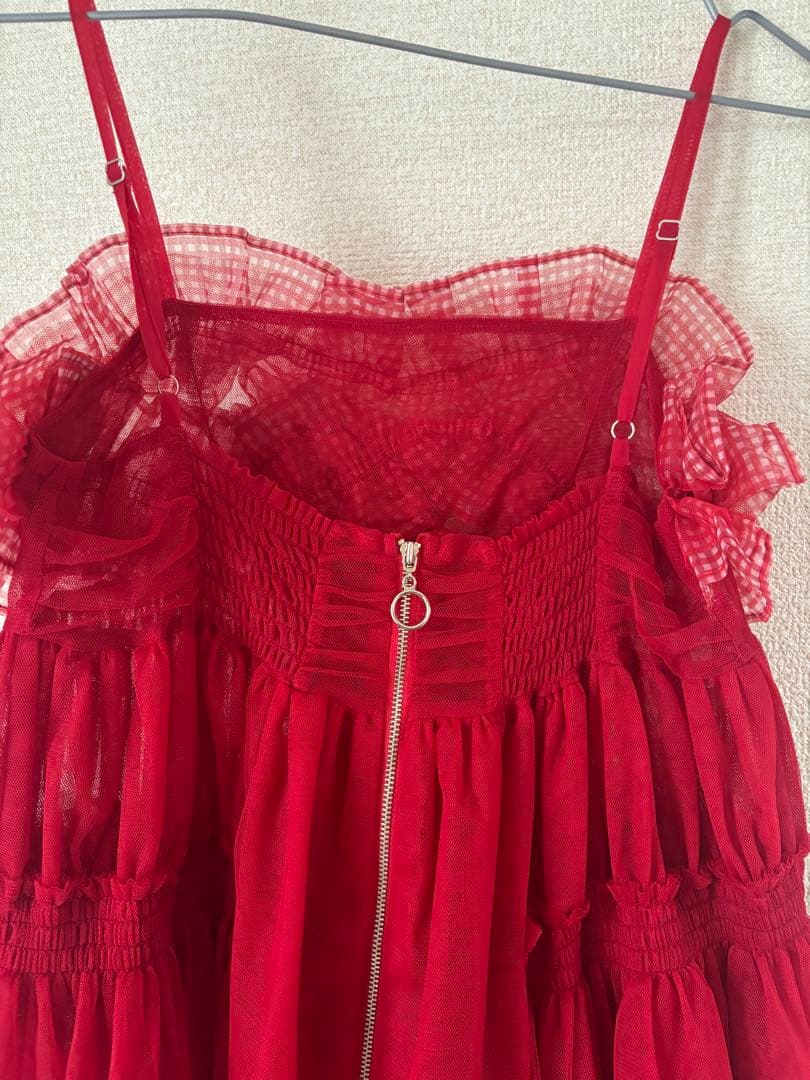 晴*様 POPPY ギャザーフリルチュールドレス　フリーサイズ