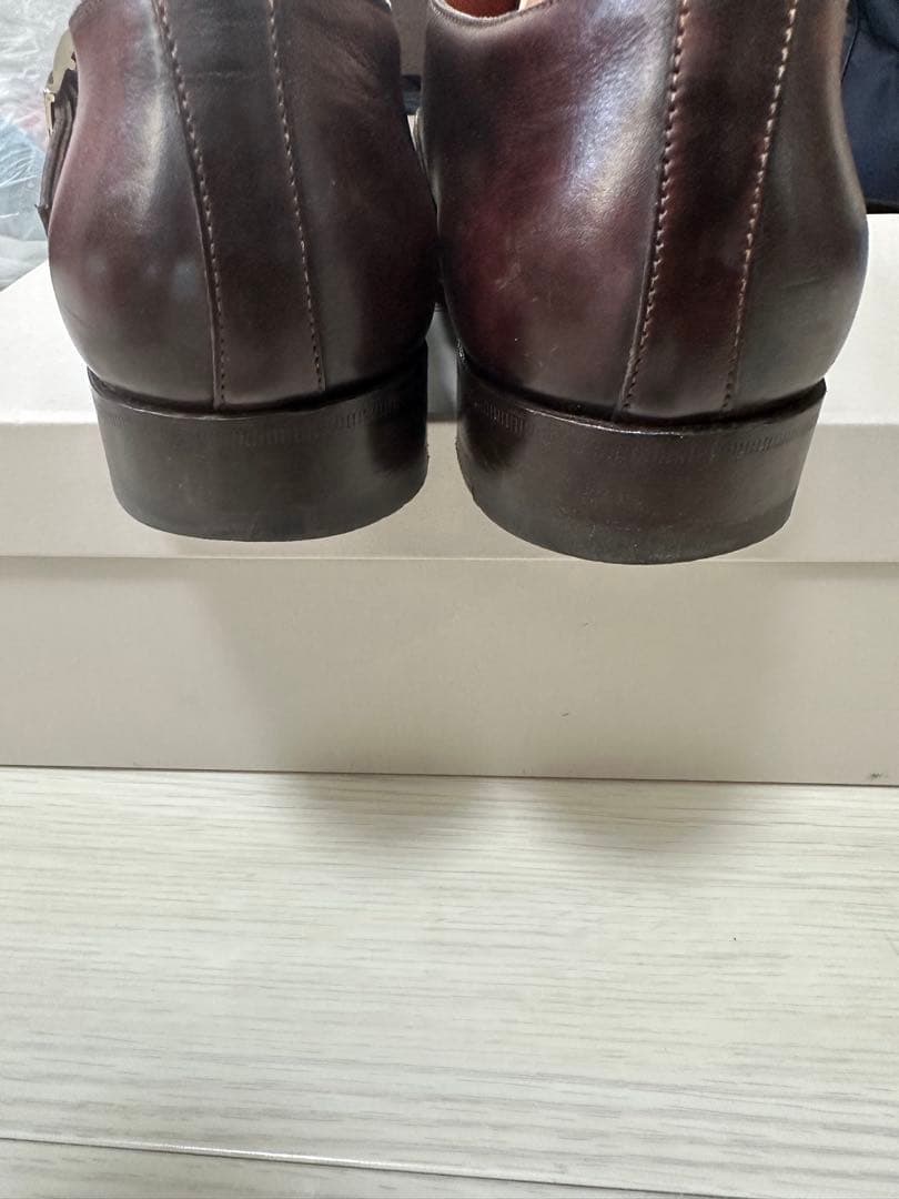 【美品】Santoni 7 ブラウン モンクストラップシューズ　サントーニ