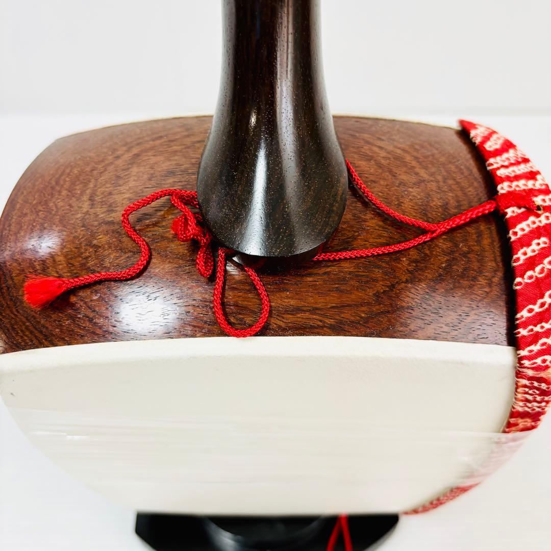 細棹長唄三味線 和楽器 民謡 太さ2.6cm 天然素材 天然皮 丸