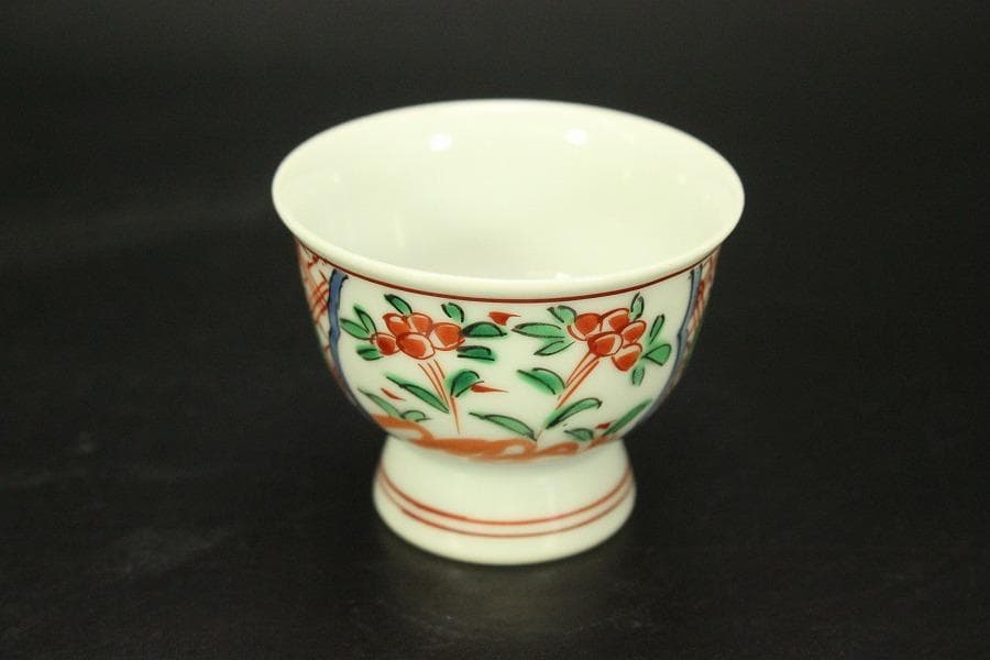 煎茶 赤絵 在銘 茶器揃い 未使用(A729)