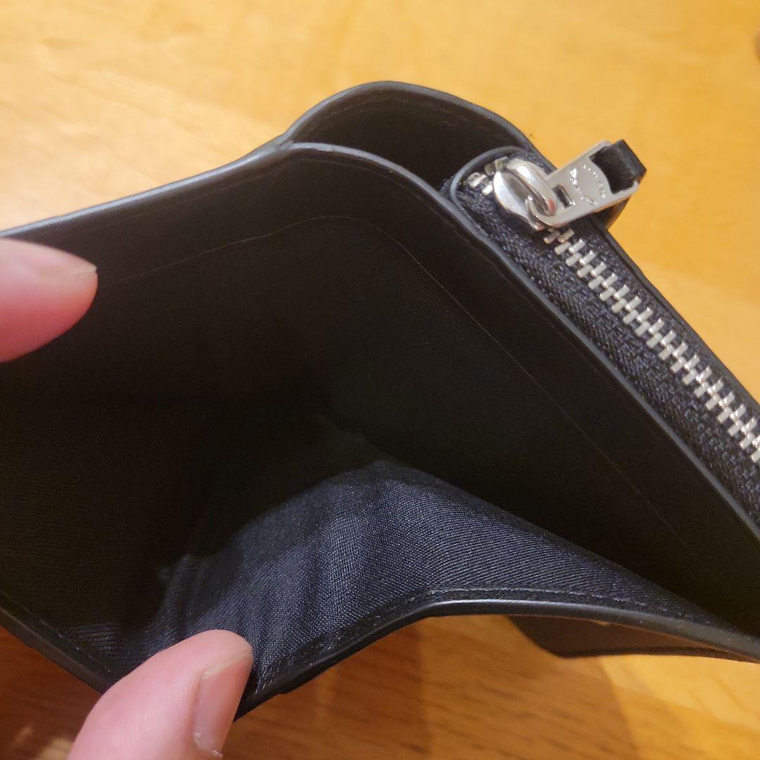 現行 コーチ ビルフォールドウォレット 二つ折り財布 クロコ型押し ブラック