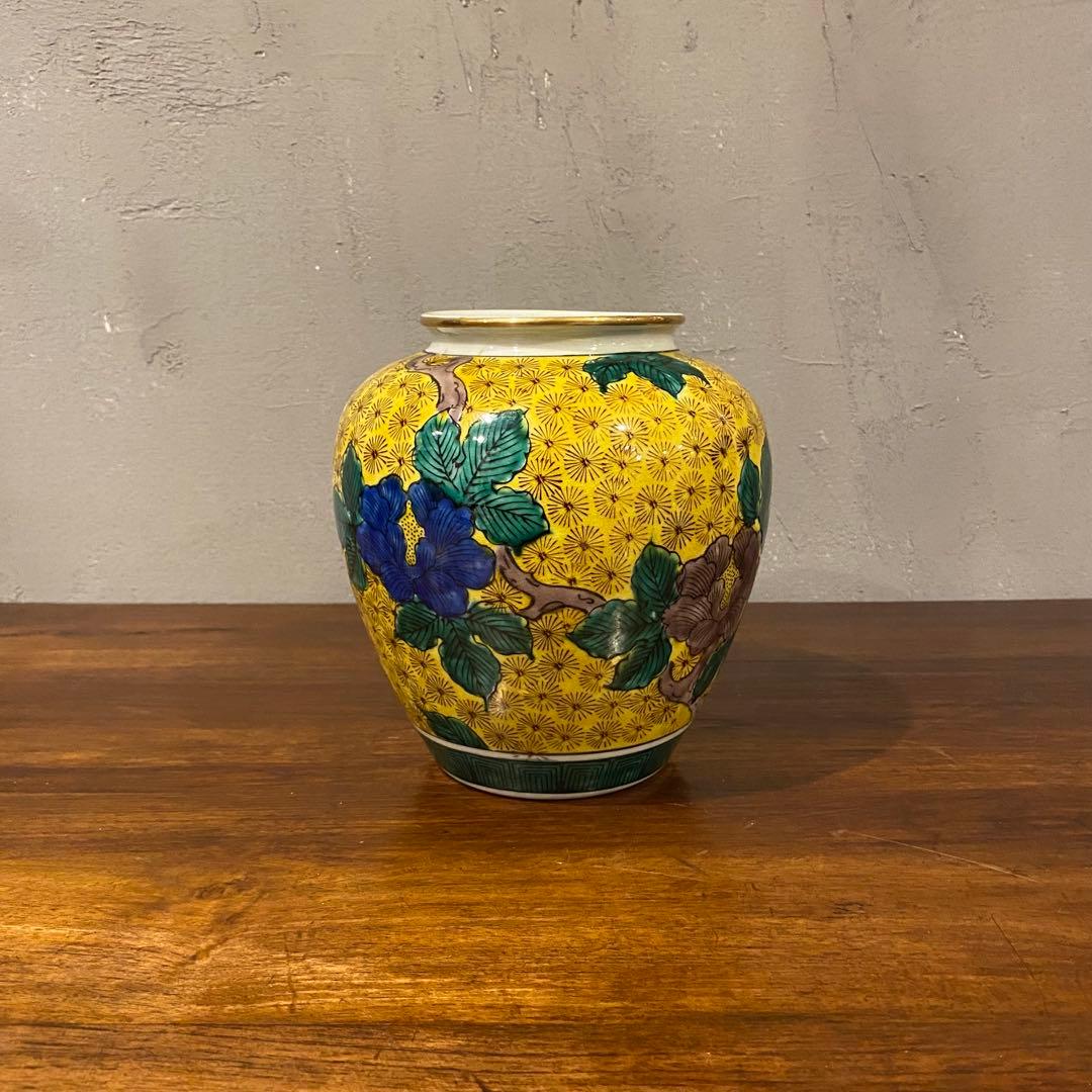 九谷焼き 松月 古九谷様式 青手 花器 壺 花瓶 骨董品 角福印 楽天市場