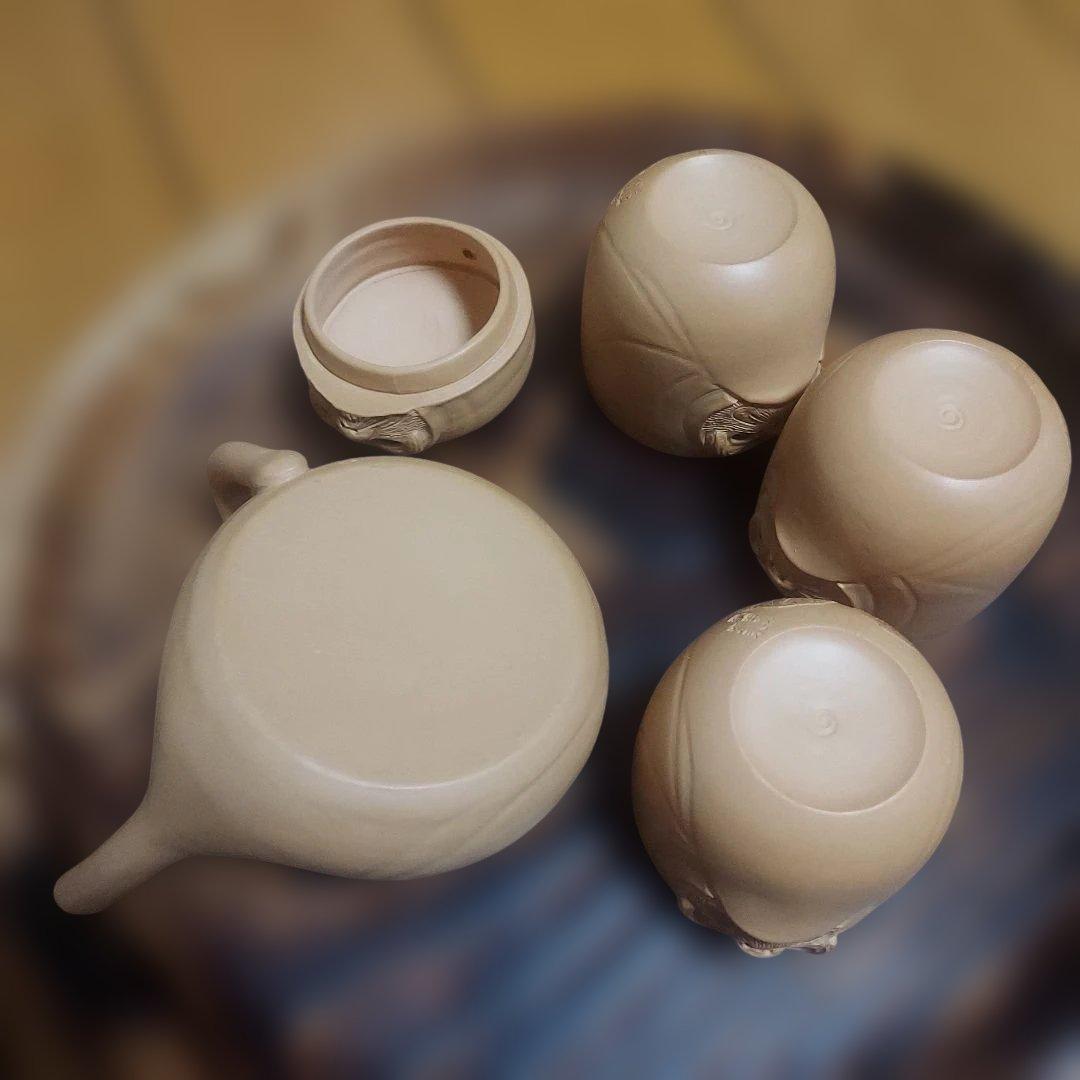 未使用 美品 珍品 茶器 レア からくり 民芸 秋田焼 道楽 達磨 縁起物 4点