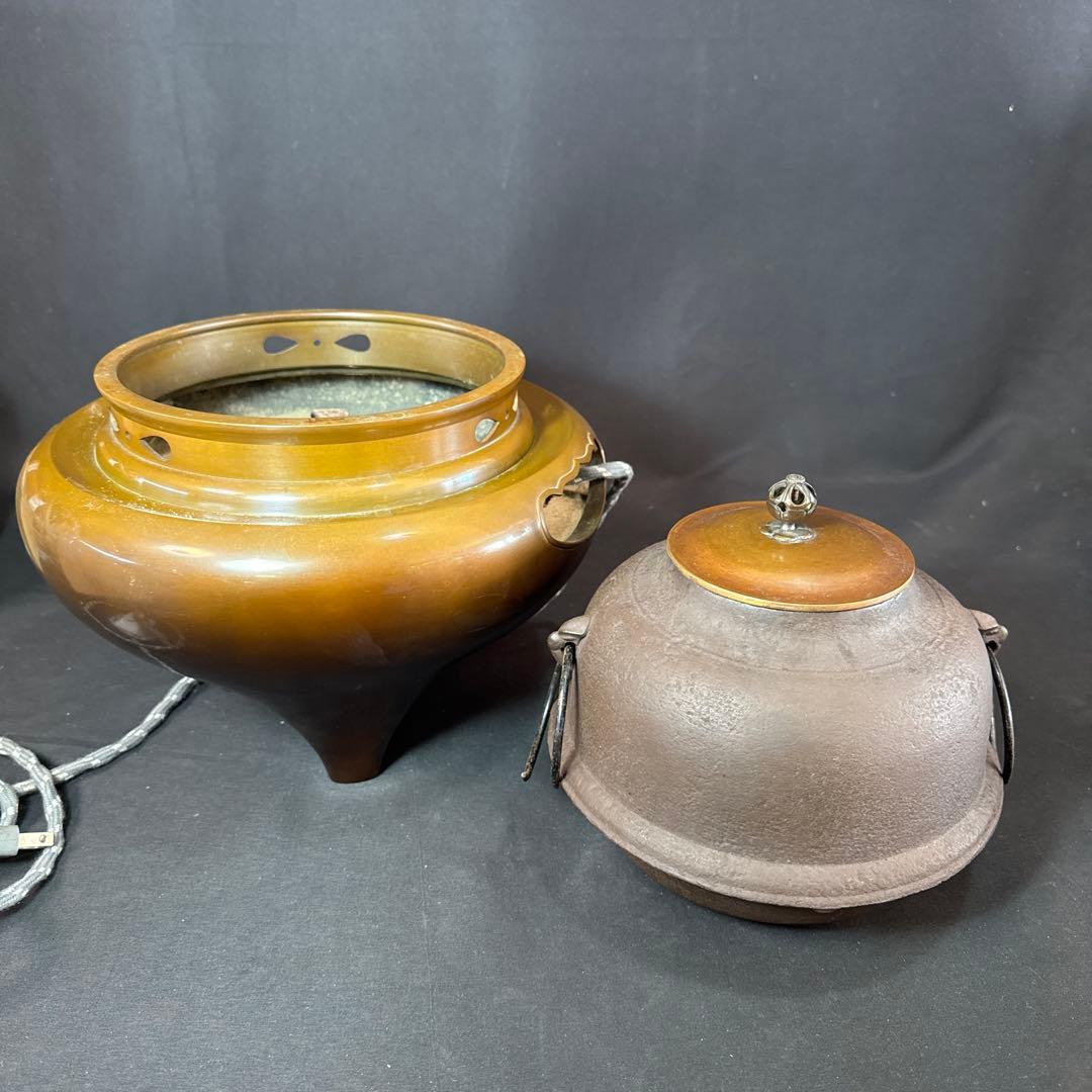 茶道具 風炉釜 釣釜 東陽坊 山形 佐藤清光 中古 美品 送料込み