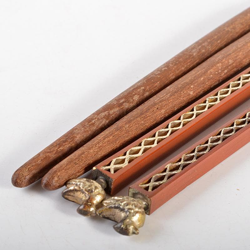 茶道具　銅製　鉄製　火箸　2点　まとめて　箱付　N　5971