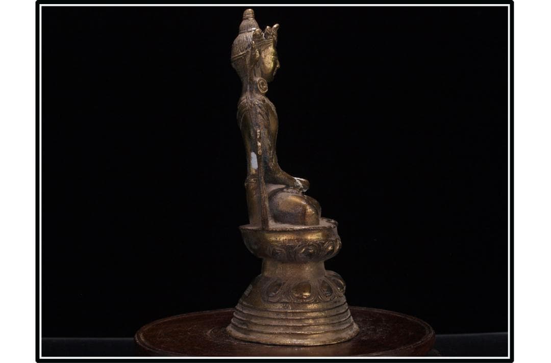 貴重品　唐時代銅製仏像　唐物骨董品 古美術 DE859B2-3