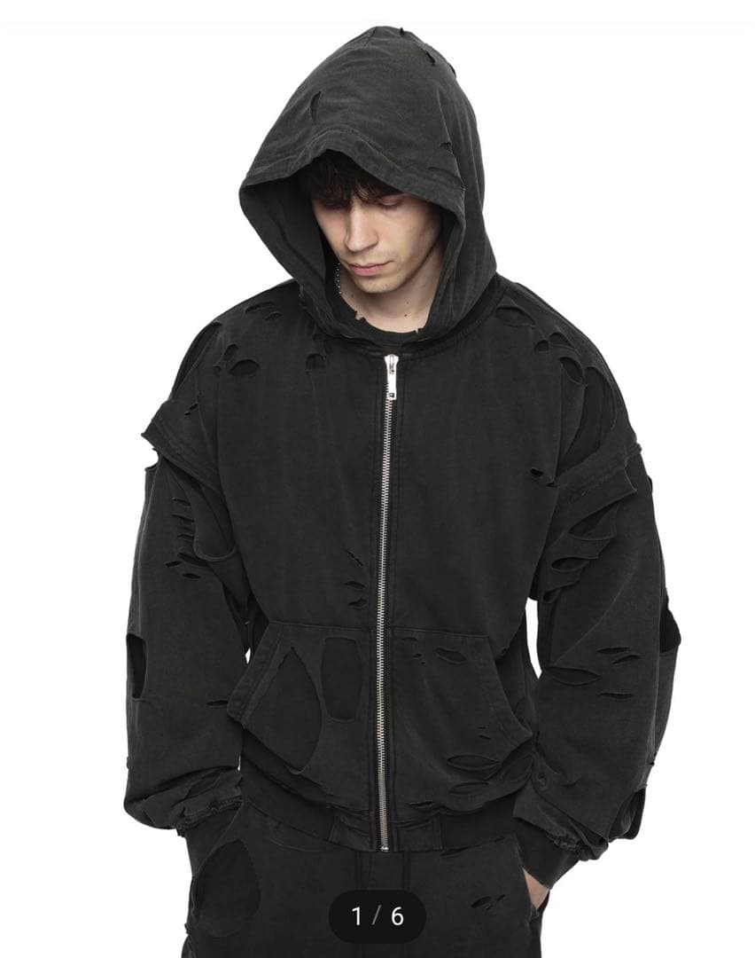 RACER WORLDWIDE ダメージ加工パーカー