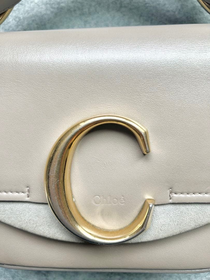 美品 Chloe C シー ミニバッグ ショルダーバッグ グレージュ　本革