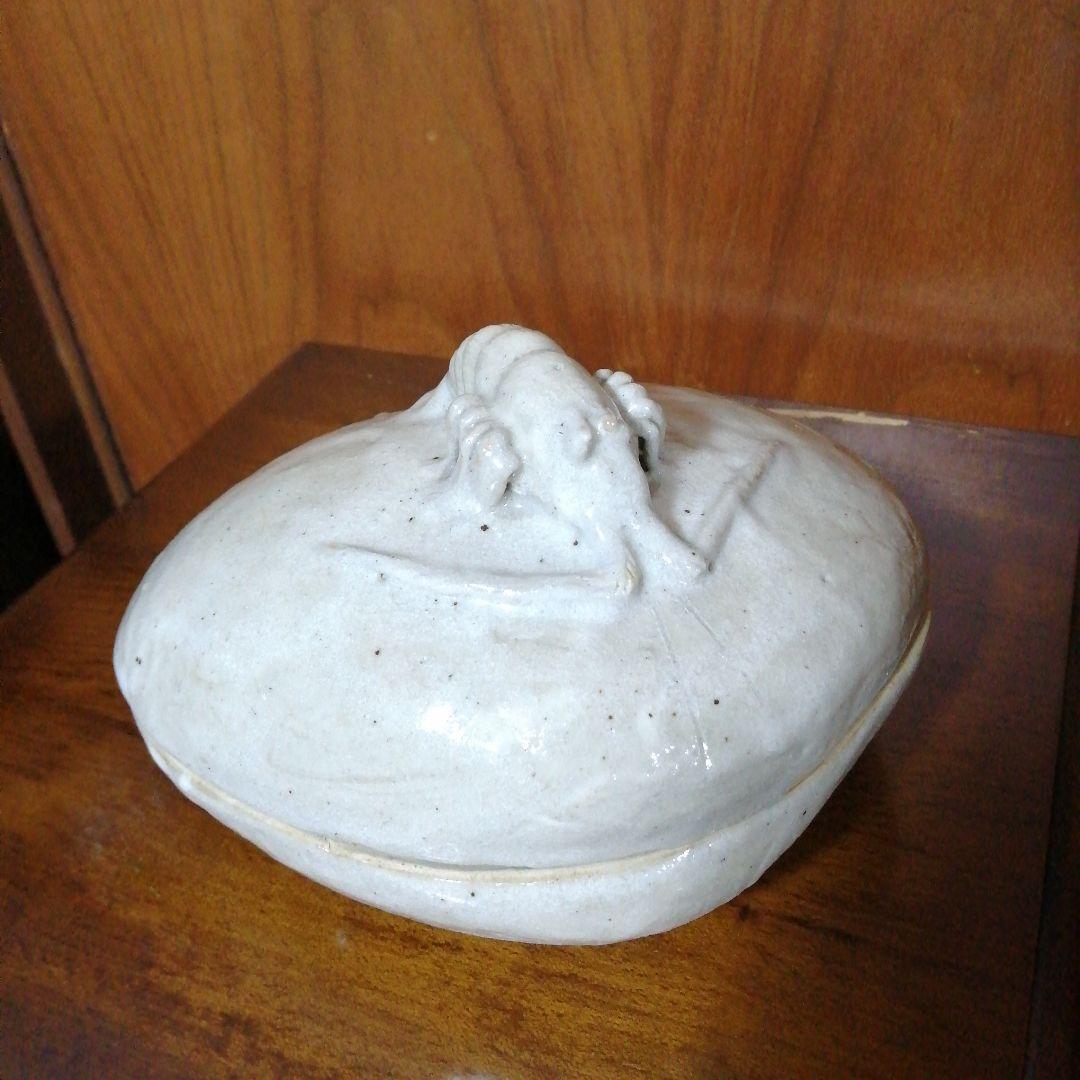 瀬戸焼 加藤作助 粉引海老摘蛤形食籠 18cm 大正〜昭和初期 - メルカリ