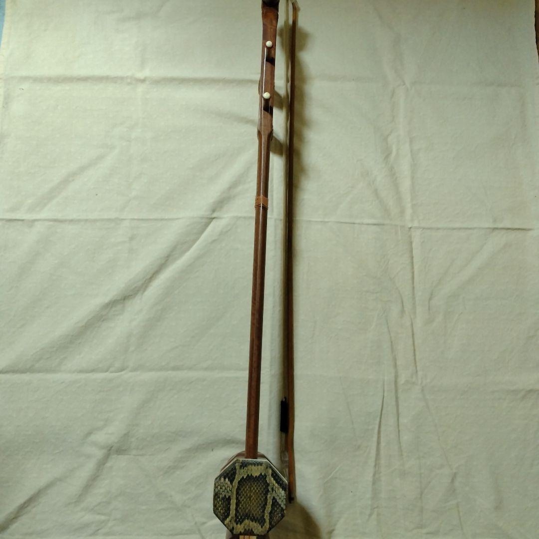 高級二胡　竜頭　龍頭　手彫り