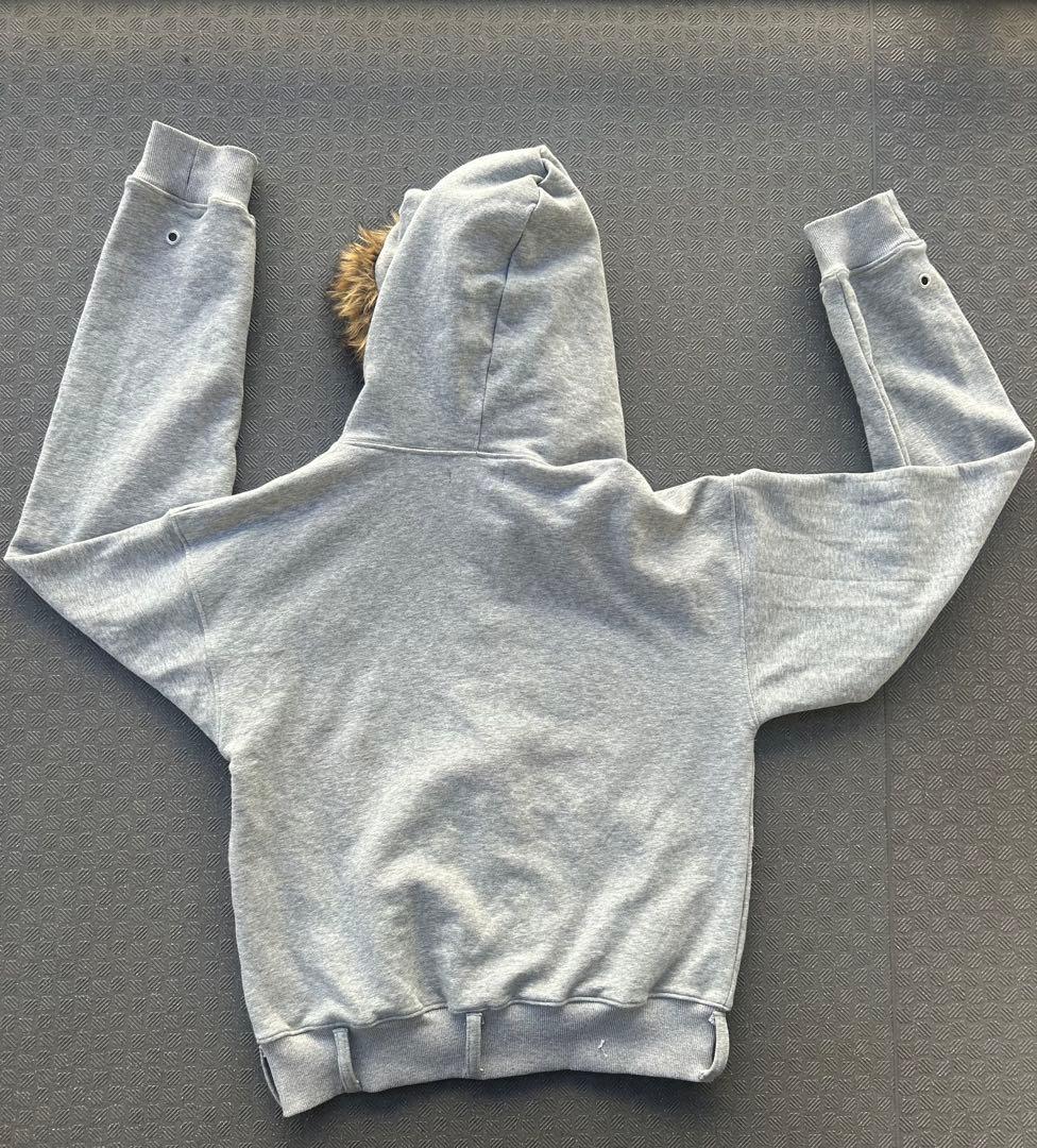 sevns fur zip up hoodie gray who28着用　y2k