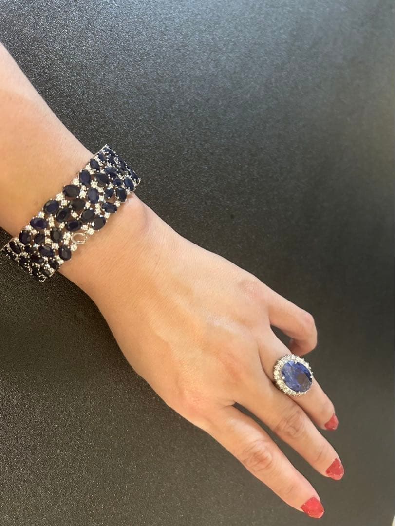 即*中様 天然石サファイアバングル