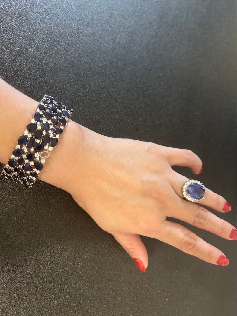 即*中様 天然石サファイアバングル