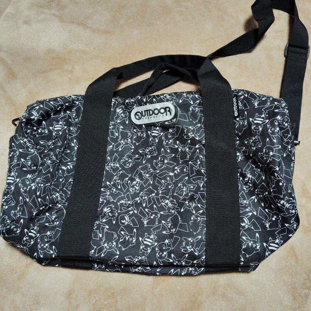 ピカチュウ ポケモン センター outdoor コラボ ボストン バッグ 黒