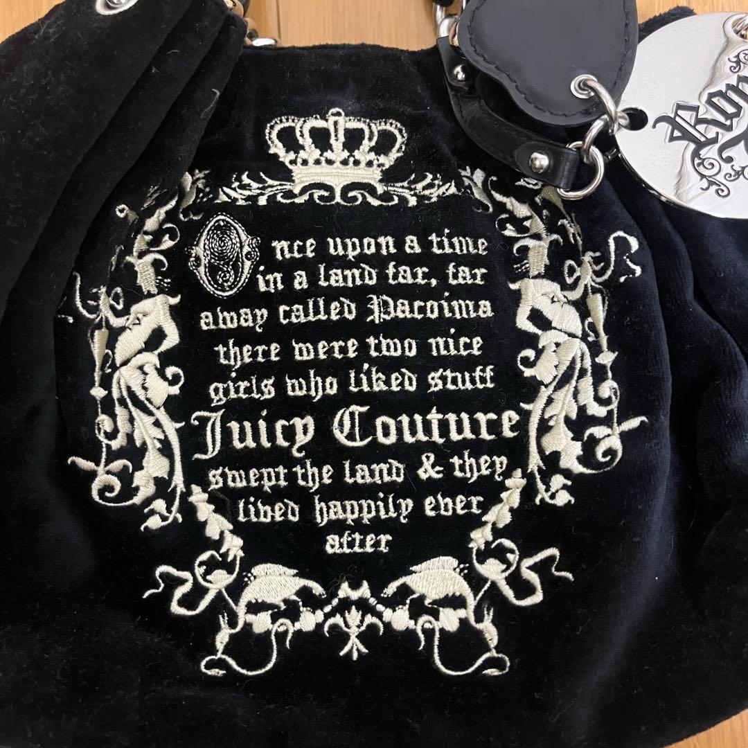 Juicy Couture 黒 ベロアハンドバッグ　y2k グランジ平成ギャル
