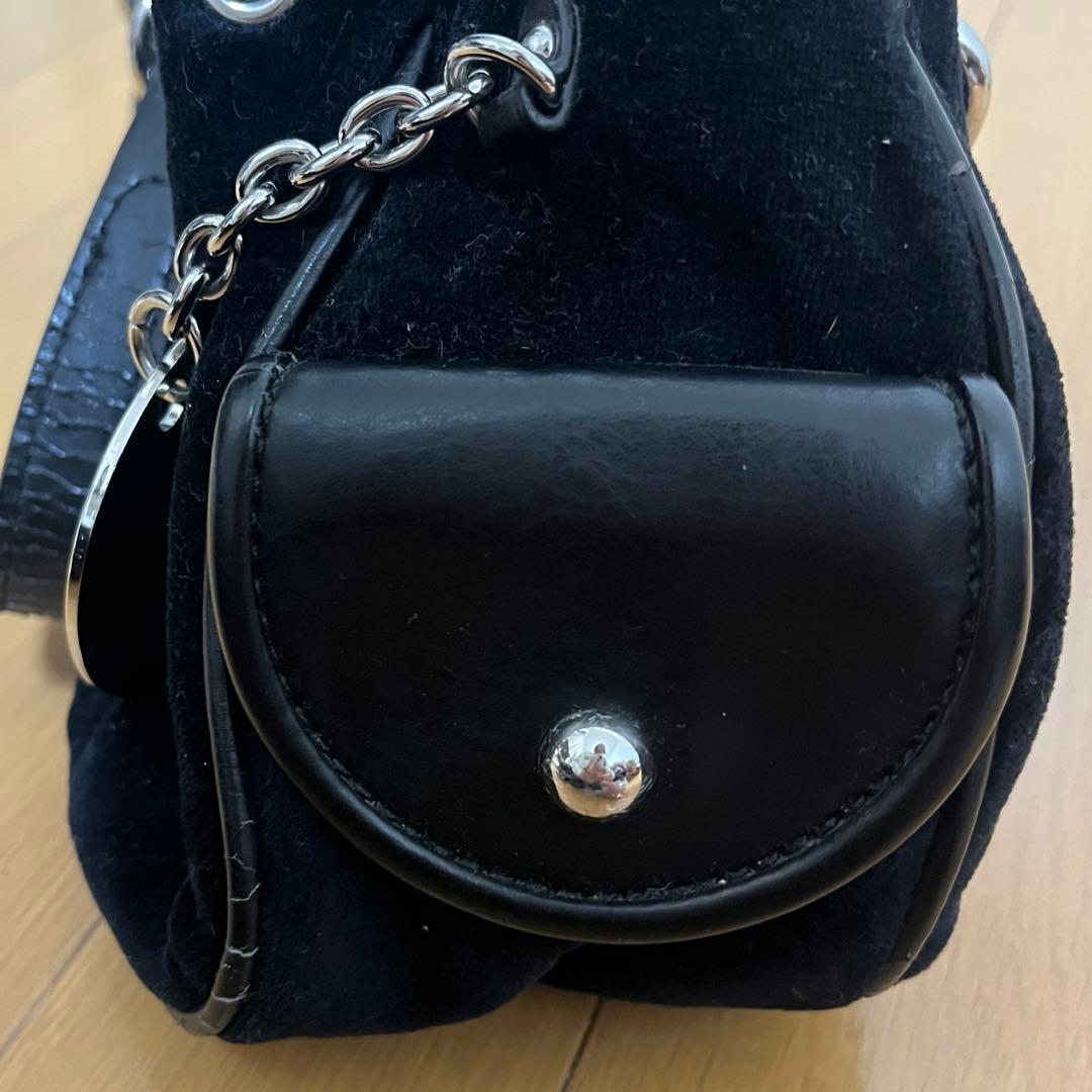 Juicy Couture 黒 ベロアハンドバッグ　y2k グランジ平成ギャル