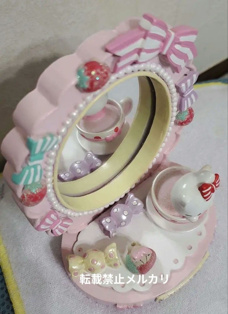 ハローキティタイニーチャムSanrio鏡卓上鏡ピンク桃色レア希少