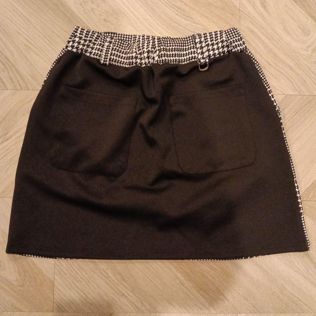 ●DELSOL● チェック柄 ウェアとスカートセットアップ Lsize 伸縮素材