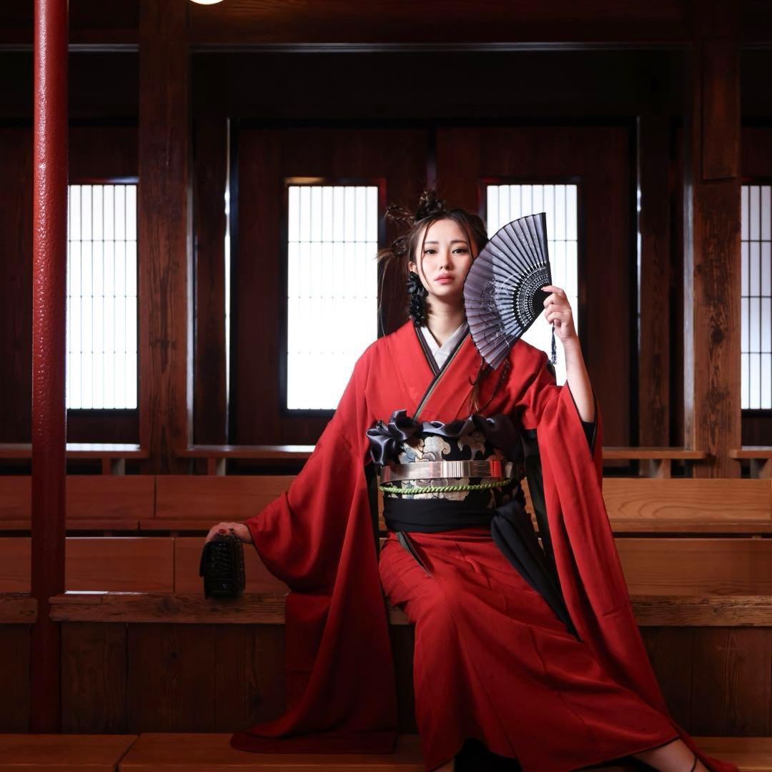 振袖 フルセット 正絹 山本寛斎 無地 赤