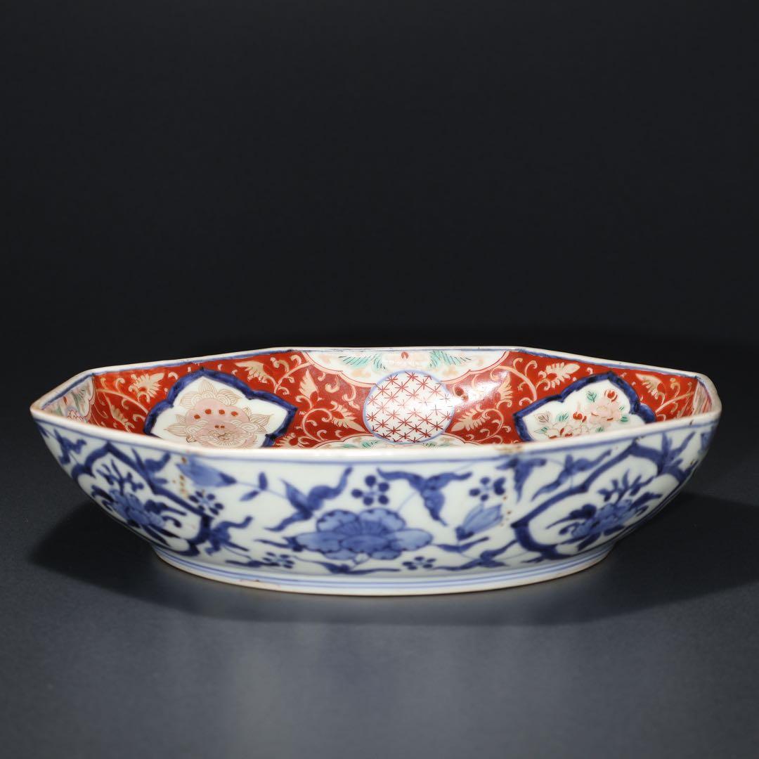 古伊万里金襴手八角鉢 ∅ 24㎝ 骨董 古伊万里 R0100ラ