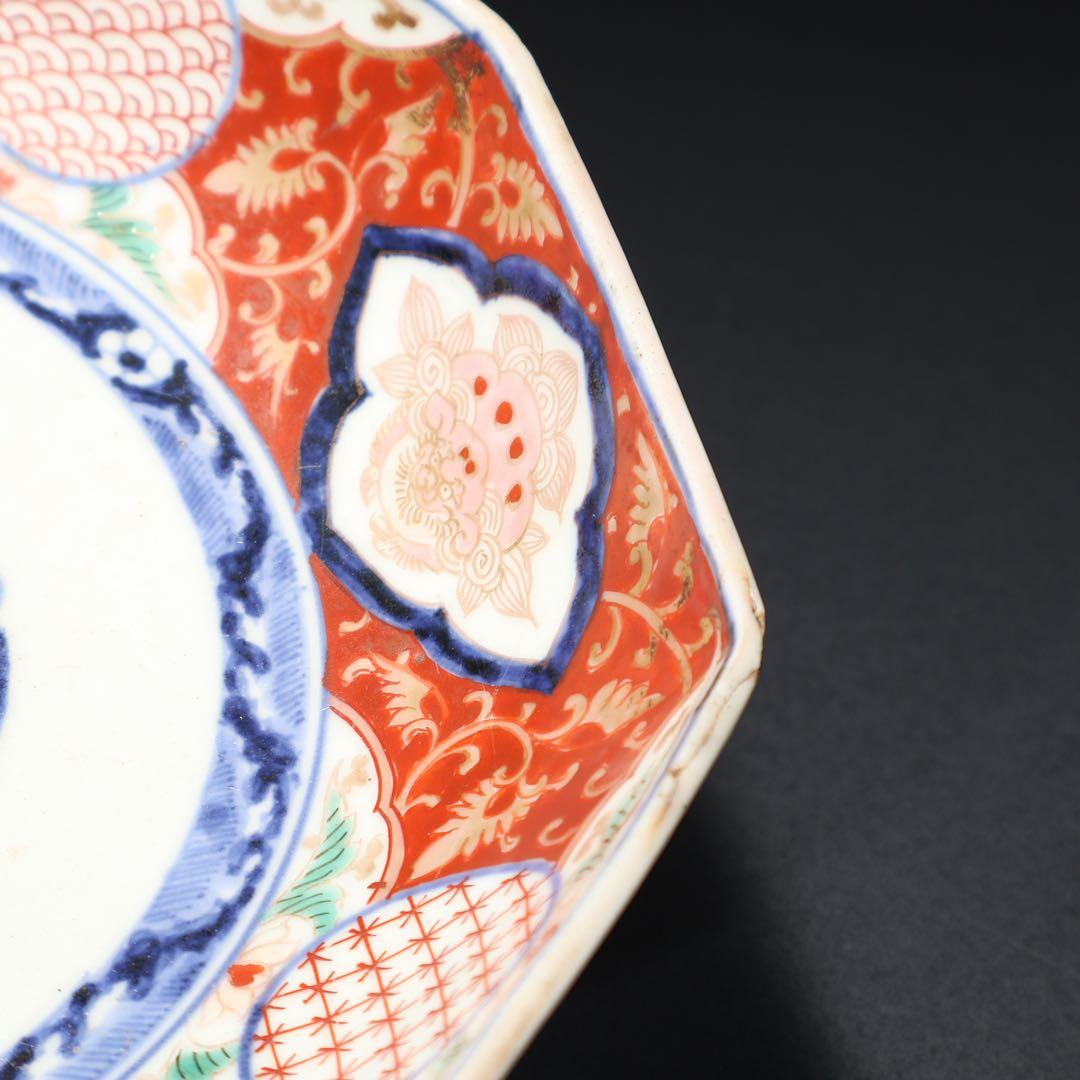 古伊万里金襴手八角鉢 ∅ 24㎝ 骨董 古伊万里 R0100ラ