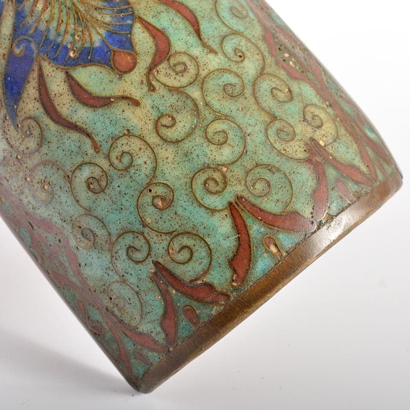 中国　古七宝琺瑯彩　茶合　碗鎮　U　R6182