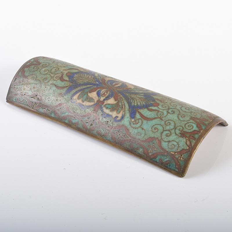 中国　古七宝琺瑯彩　茶合　碗鎮　U　R6182