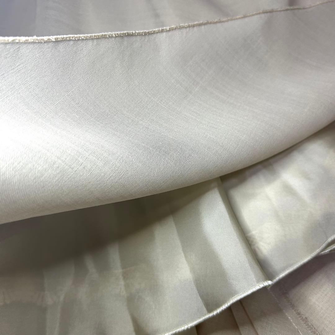 【美品】FOXEY✨フレアスカート チュール【40】ベージュ