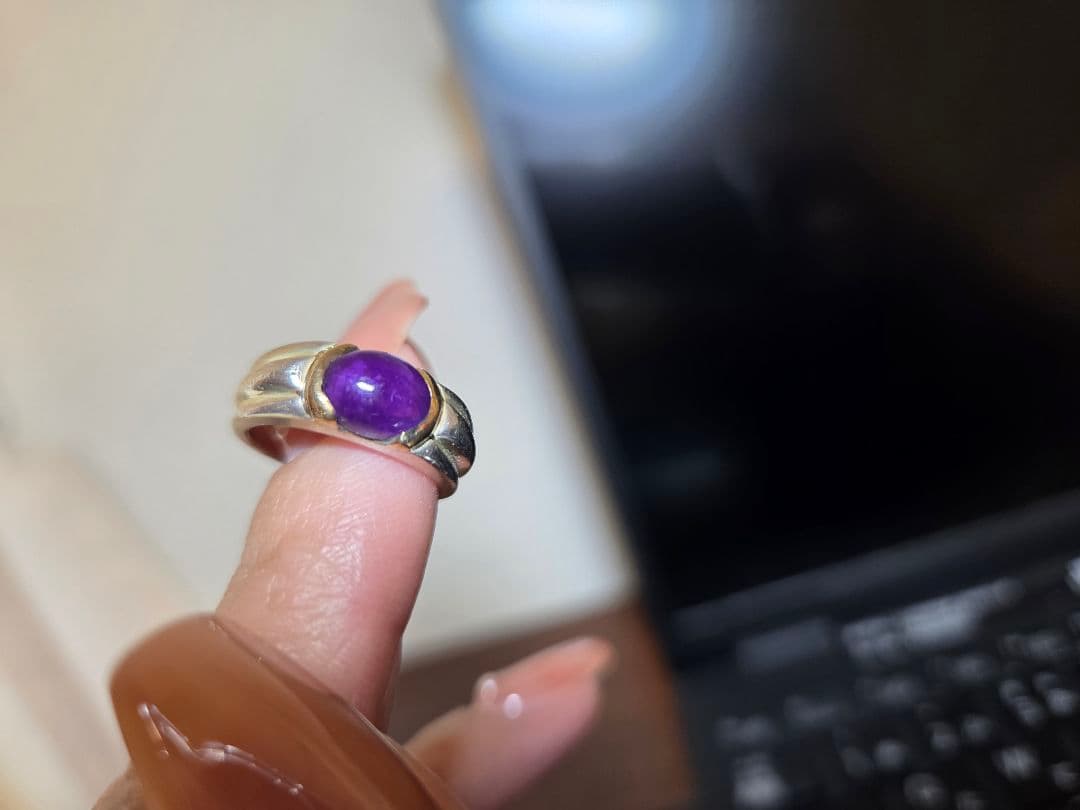 【お年玉お値下げ中】オールドティファニー　アメジストリング　 7号