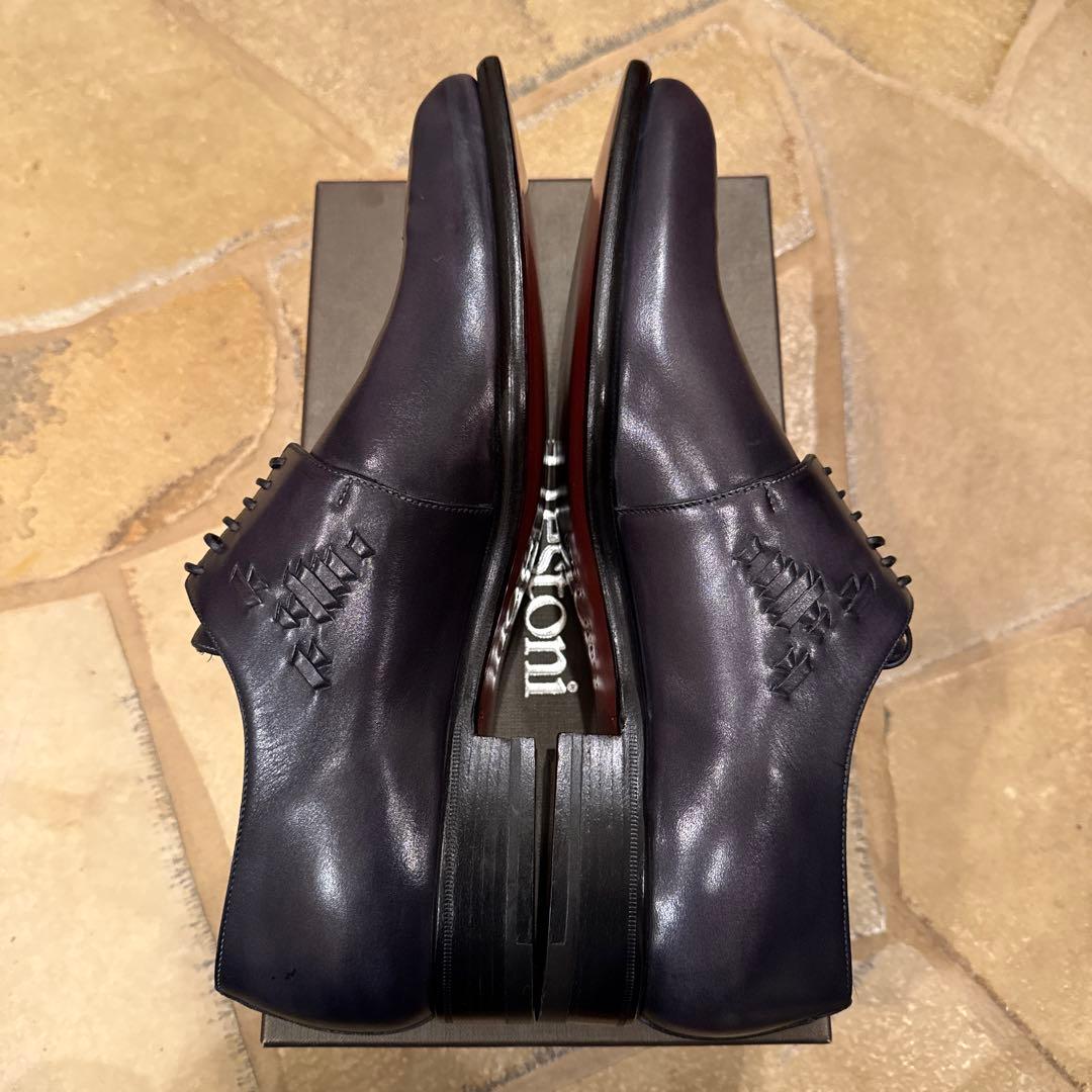 a.testoni⭐️美品・未使用⭐️ネイビー レザー ドレスシューズ