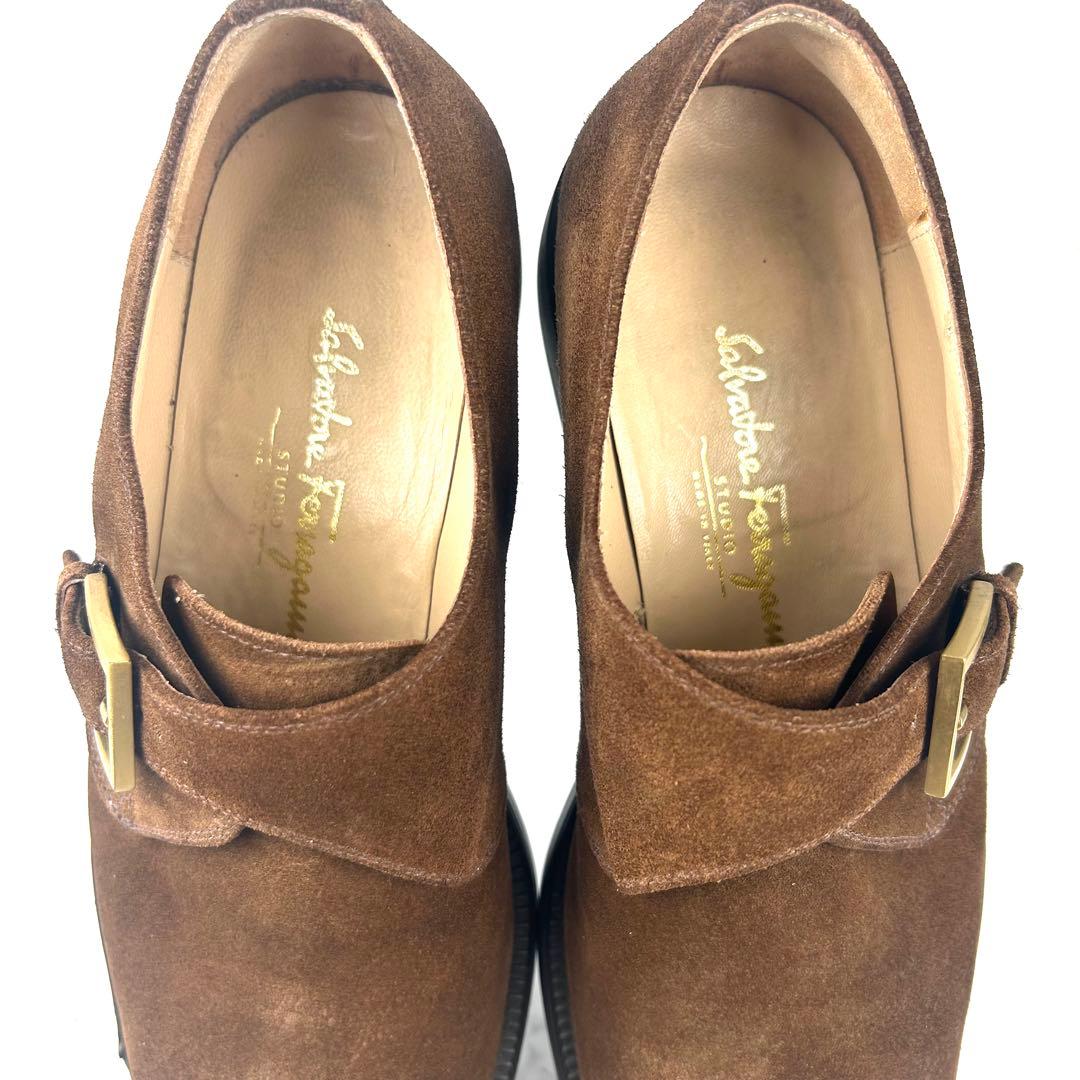 Salvatore Ferragamo シングルモンク スエード 25.5cm