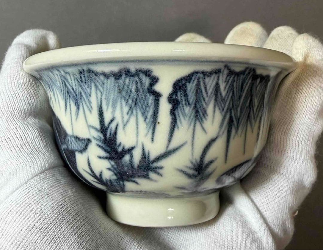 中国 染付人物碗　f2260127