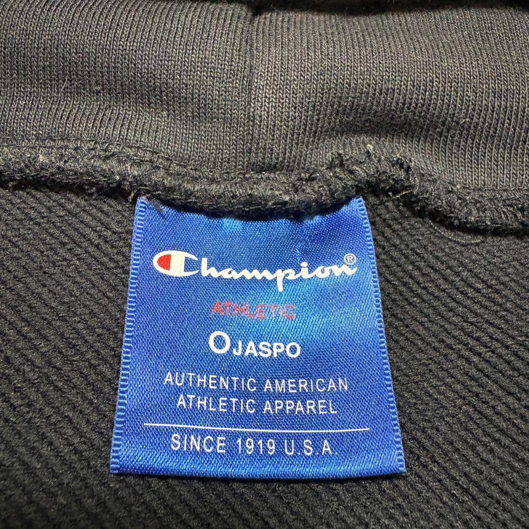 【希少】チャンピオン パーカーセットアップ　デカロゴ　XL 黒金 y2k 00'