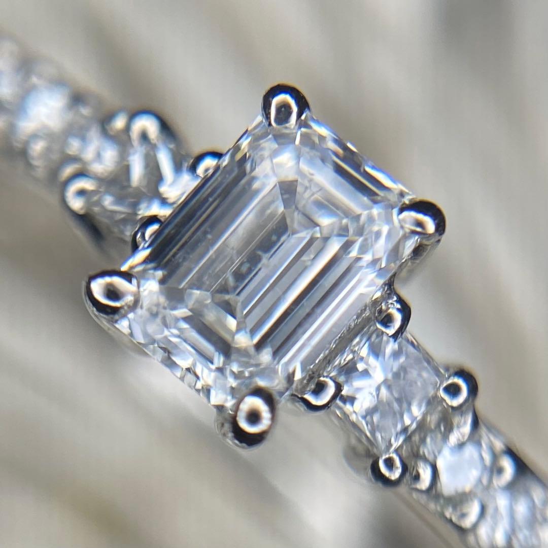 天然 ダイヤモンド 計0.43ct D-SI2 エメラルドカット GIA鑑
