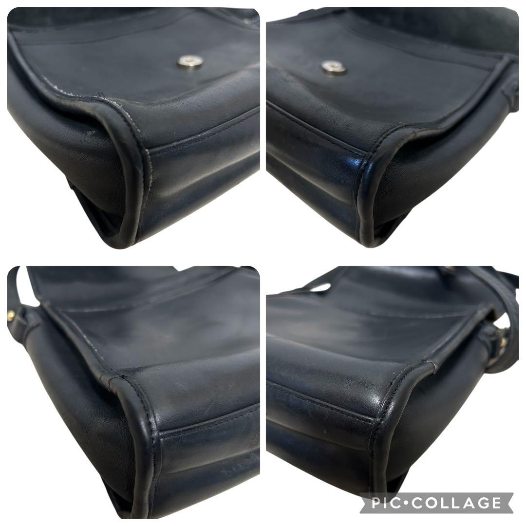 とし様OLD COACHショルダーバッグ レザー ドイツホック 黒 USA製