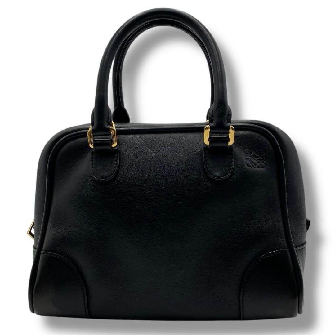 美品 LOEWE ロエベ アマソナ23 アナグラム レザー 2WAY バッグ 黒