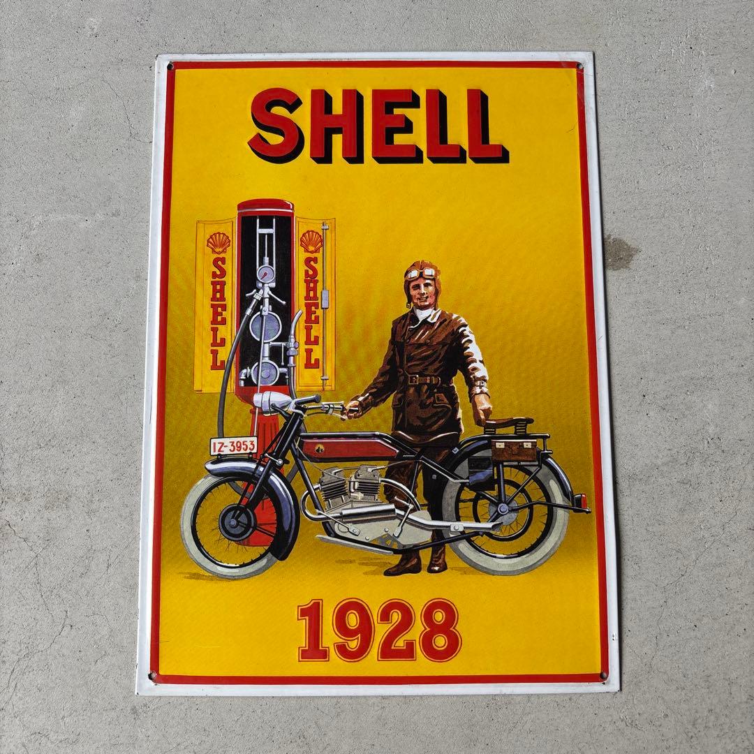 SHELL 1928年　ヴィンテージ　広告プレート SHELL 1928年 ヴィンテージ 広告プレート