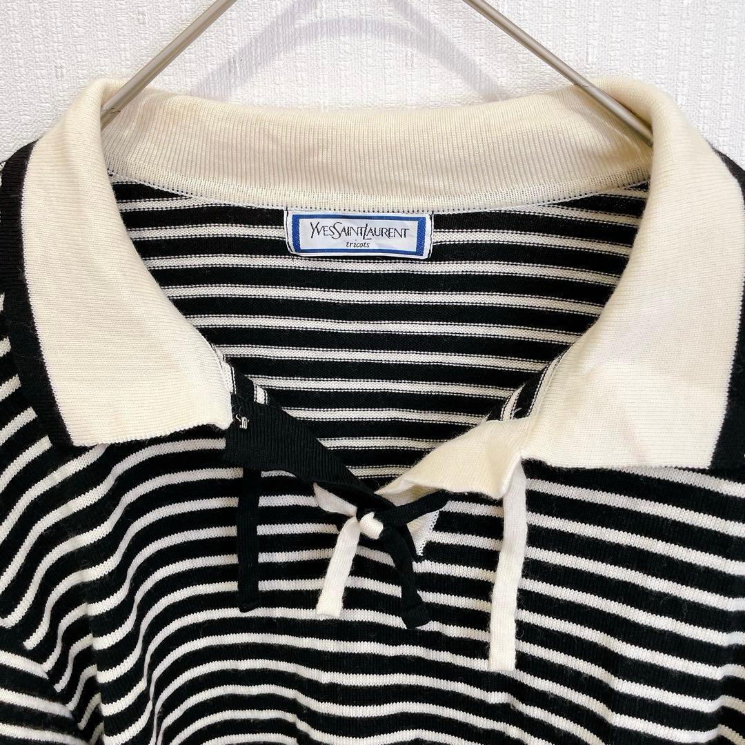 イヴ・サンローラン　ヴィンテージ　ニット　ボーダー ウール100% M 長袖