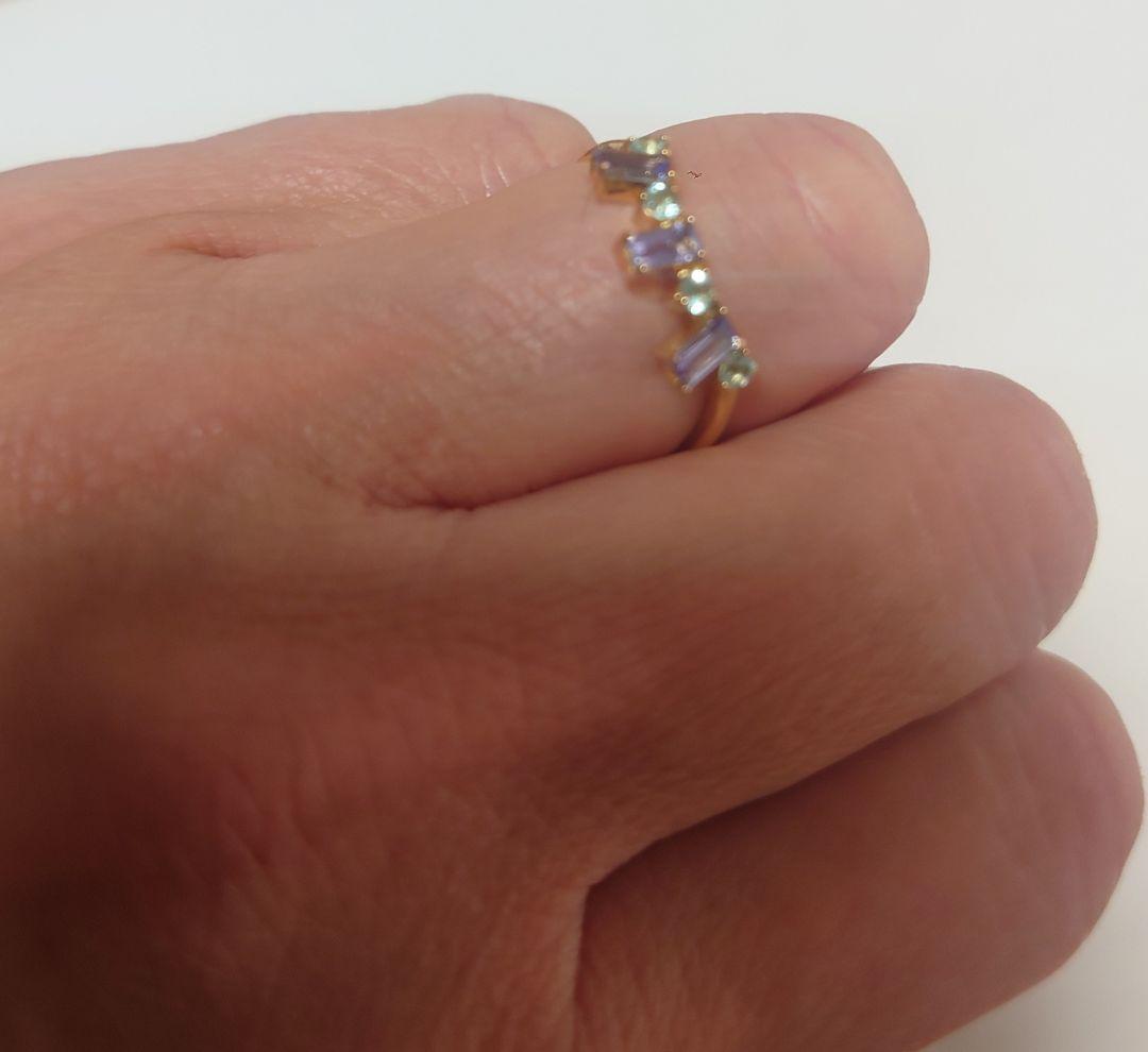 K18 タンザナイト アパタイト リング　9.5号　ビズー