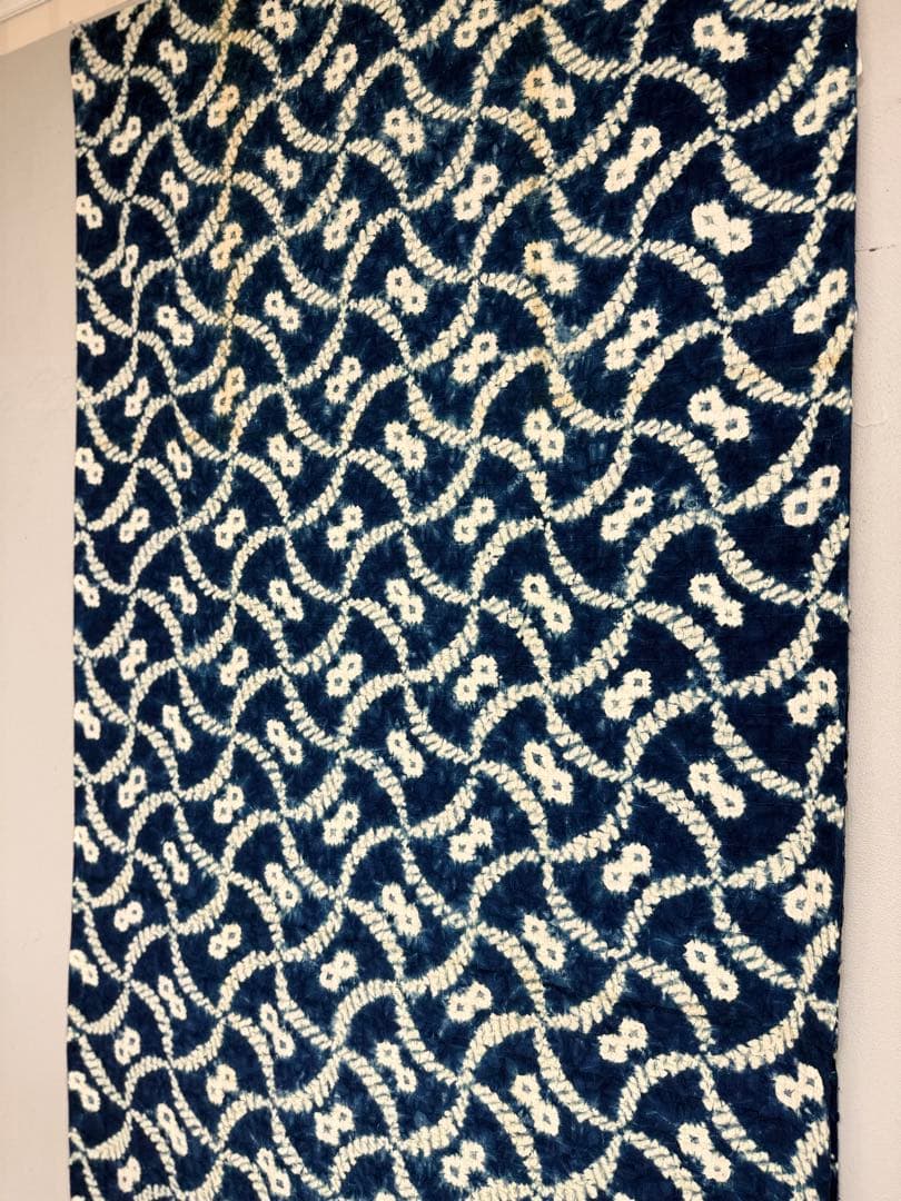 N 「片野絞り」民藝 藍染絞り職人 片野かほり 藍染絞り布 国展 有松