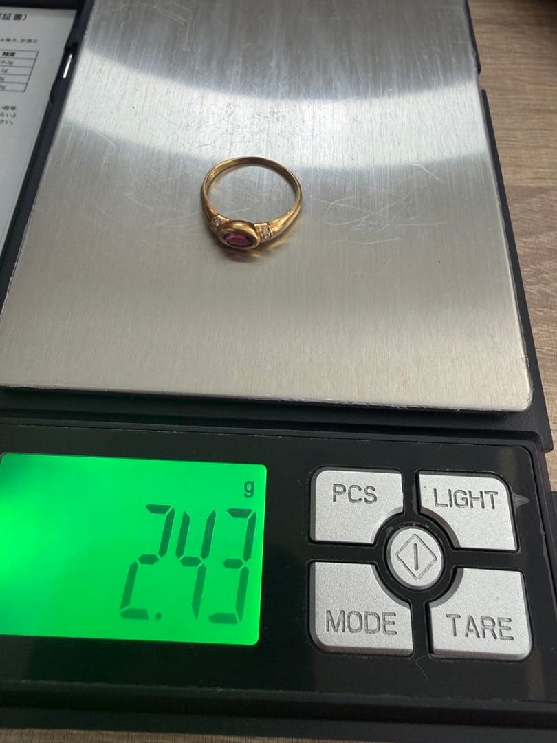 【本日14時まで出品】K18 ゴールド 石付きリング 18金リング